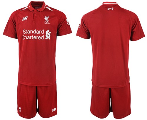 Liverpool Blank Red Home Soccer Club Jersey